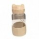 Űrtartalom: 340 ml - 340ml Cute Bear üveg vizes palack BPA mentes átlátszó ajándék kávés üveg túra Sport stílusú