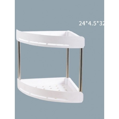 Szín: 2 réteg Nincs láb - Konyhai rendszerező polc fűszertartó állvány sarok Tároló kütyü kellékek Fürdőszoba