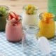 8 darabos mini joghurtos üvegek Pudingos üvegcsészék PE-fedővel, tartállyal mousse 100 ml (3,4oz) edény Ideális