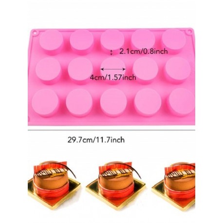 Szín: 15 lyuk kerek - 9/30 lyukú szilikon tortaforma geometriai kocka négyzet alakú konyhai sütőeszköz Brownie sifon