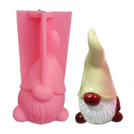 Szín: 2 - 1/2 db 3D Gnome szobor epoxigyanta forma Aromaterápiás gipsz szappan szilikon forma barkácsolás kézműves