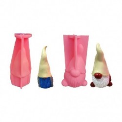 Szín: 2 darabos készlet - 1/2 db 3D Gnome szobor epoxigyanta forma Aromaterápiás gipsz szappan szilikon forma barkácsolás