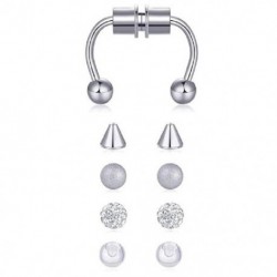 Fém színe: 10 - 1/5 szett Hamis septum piercing mágneses patkó orrgyűrű, nem átszúró kapocs, rozsdamentes acél