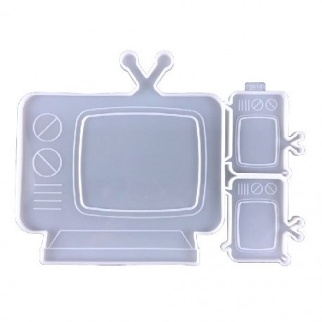 Szín: fehér-A - 1 db DIY Telivision képkeret szilikon tálca formakészlet gyanta forma otthoni dekoráció TV-alakú