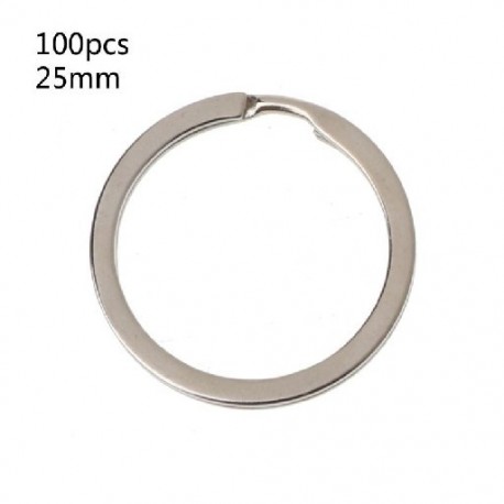 Szín: 25mm - 100 db fém kerek lapos kulcstartó kerek osztott kulcstartó lánc 25 mm 28 mm 30 mm 35 mm
