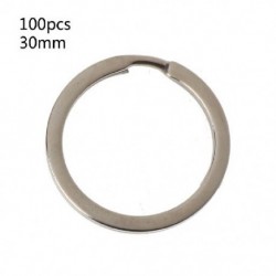 Szín: 30mm - 100 db fém kerek lapos kulcstartó kerek osztott kulcstartó lánc 25 mm 28 mm 30 mm 35 mm