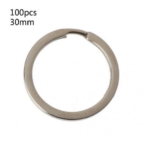 Szín: 30mm - 100 db fém kerek lapos kulcstartó kerek osztott kulcstartó lánc 25 mm 28 mm 30 mm 35 mm