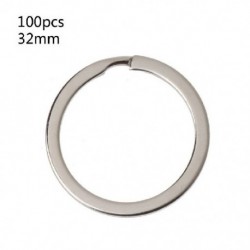 Szín: 32mm - 100 db fém kerek lapos kulcstartó kerek osztott kulcstartó lánc 25 mm 28 mm 30 mm 35 mm