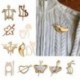 Fém színe: Bird F - 1 db Lovely Design fából készült bross tű Különféle állatok Kendőtű női lányoknak Vicces