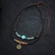 1 db Vintage nyaklánc Ősi törzs férfi kender bőr gyöngy Choker medál férfi nyaklánc nyaklánc férfi nyaklánc férfi