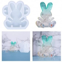 Fehér szín - 1 db húsvéti nyuszi öntőforma tapadásmentes 3D aranyos nyúl epoxigyanta forma szilikon szappan forma