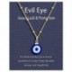 Fém szín: Arany színű - 1 db Lucky Blue Eye nyaklánc Evil Eye medál nyaklánc Turkish Evil Eye védelem és áldás