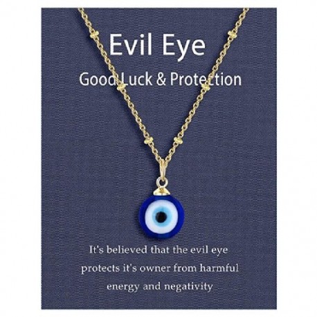 Fém szín: Arany színű - 1 db Lucky Blue Eye nyaklánc Evil Eye medál nyaklánc Turkish Evil Eye védelem és áldás