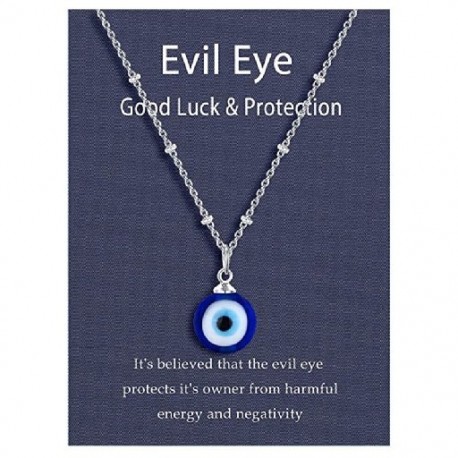 Fém színe: ezüst - 1 db Lucky Blue Eye nyaklánc Evil Eye medál nyaklánc Turkish Evil Eye védelem és áldás férfiaknak