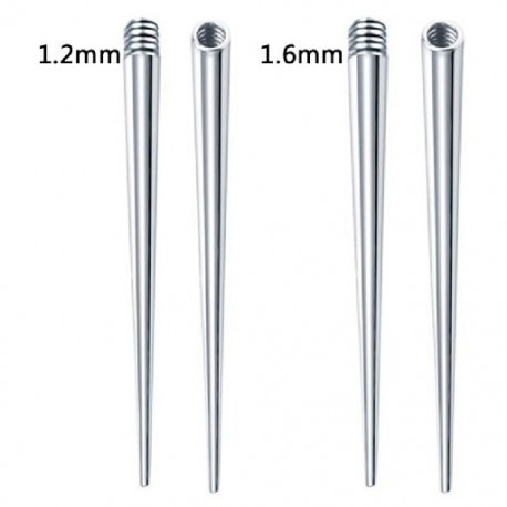 Szín: 1.2MM 1.6MM 2Szett - 4 db/2/1 db rozsdamentes acél vezetőrúd (3 cm hosszú) - Piercing nyújtó eszköz menetes vagy