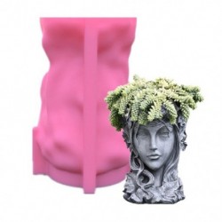 Szín: rózsaszín - 1 db szilikon forma 3D Goddess virágcserép forma DIY kézzel készített kézműves epoxigyanta váza