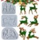 Szín: 1 - 3db/1db DIY karácsonyi gyantaforma Multifunkciós kézzel készített szarvas jávorszarvas díszforma karácsonyi