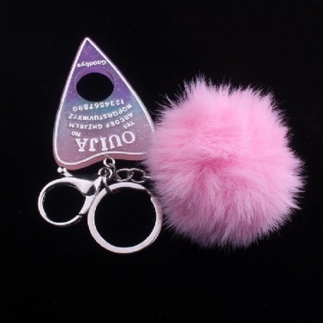 Szín: A - 1 db női kulcstartó többszínű lapos hátú gyanta Ouija Planchette Charms gradiens deszka kulcstartó plüss