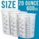 50db eldobható átlátszó műanyag keverőpoharak festékhez UV gyanta epoxi 20 oz 600 ml mérési arányok 2-1 3-1 4-1