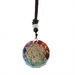 Fém szín: 2284 - 1 db Orgone medál nyaklánc Metatron kocka Orgonite energia medál 7 csakra Reiki gyógyító EMF védelem