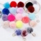 Szín: Pompon medál - 22 db Pom Pom Kulcstartó Műnyúl szőrme Pom Pom Golyók Kulcstartó 12cm Bolyhos Pom Pom Kulcstartó