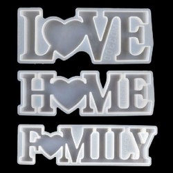 Szín: 7HH1107874-A - 1 db Love Home Családi Szilikon Forma Love Resin Forma Love Sign Word Epoxy gyanta formák barkácsolás