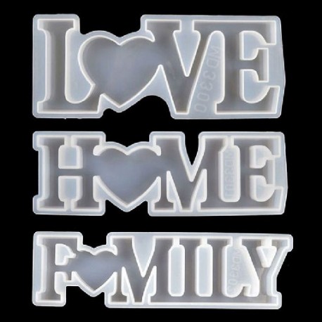 Szín: 7HH1107874-A - 1 db Love Home Családi Szilikon Forma Love Resin Forma Love Sign Word Epoxy gyanta formák barkácsolás