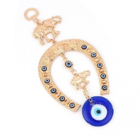 Szín: képen látható - 1 db török kék szem patkó elefánt medál Evil Eye Lucky Charm falra akasztó dísz Áldás