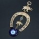 Szín: képen látható - 1 db török kék szem patkó elefánt medál Evil Eye Lucky Charm falra akasztó dísz Áldás
