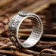 Fő kő színe: A - 1 db Feng Shui Pixiu Mani Mantra Védelem Gazdag Gyűrűs Bűbáj Gyűrű Amulett Wealth Lucky Open