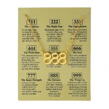 Fém szín: 11JJ101586-8 - 1 db Angyalszámos nyaklánc 111 222 333 444 555 666 777 888 999 Óangol számmisztikai szám