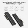 USB Type C PD gyorstöltő csatlakozó átalakító a Microsoft Surface Pro 3 4 5 6 Go USB C aljzatú adapterhez a Surface