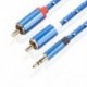 Szín: kék - RCA audiokábel HiFi sztereó 3,5 mm - 2RCA audio kábel AUX jack 3,5 - 2 RCA kábelelosztó TV-hez PC erősítők
