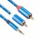 Szín: kék - RCA audiokábel HiFi sztereó 3,5 mm - 2RCA audio kábel AUX jack 3,5 - 2 RCA kábelelosztó TV-hez PC erősítők