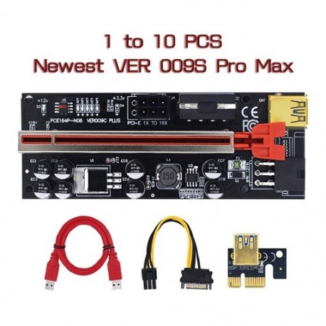 Piros szín - VER009 USB3.0 PCI-E Riser VER 009S PLUS Videokártya hosszabbító kábel PCIE 1x 4x 8x 16x Extender PCI Express