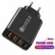 Szín: US Plug White - USB töltő Type C PD20W gyorstöltés 3 USB port QC 3.0 telefontöltő iPhone Xiaomi Samsung okostelefon