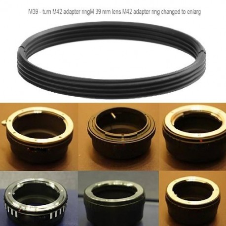 Nagy pontosságú fém M39–M42 csavaros objektívrögzítő adapter M39 lencse M42-hez 39–42 mm adaptergyűrű, fekete