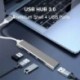 Szín: Szürke - USB-elosztó, nagy sebességű, 4 portos USB 3.0 2.0 hub-elosztó 5 Gbps laptophoz tartozékokhoz többportos