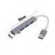 Szín: Szürke - USB-elosztó, nagy sebességű, 4 portos USB 3.0 2.0 hub-elosztó 5 Gbps laptophoz tartozékokhoz többportos
