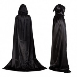 Méret: L - Halloween köpeny Fekete köpeny Ördög kapucnival Uniszex boszorkányság köpeny köntös Halloween kapucnis