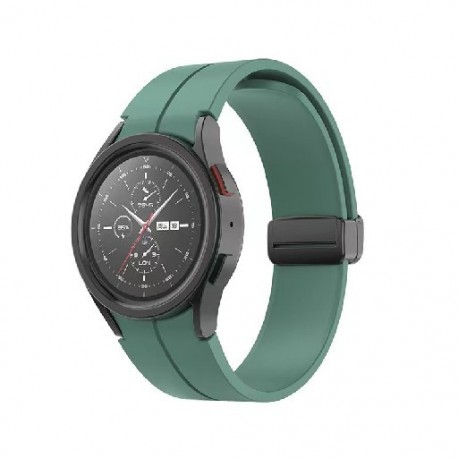 Szín: zöld - Eredeti szilikon szíj Samsung Watch 5/4 44mm 40mm Watch5 Pro 45mm mágneses csatszíj Galaxy Watch 4 Classic 42