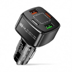 Csatlakozó típusa: fekete - 38 W-os autós töltő USB Type C PD 4 portos QC 3.0 gyorstöltés iphone 13 12 Pro Max Xiaomi