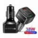 Csatlakozó típusa: fekete - 38 W-os autós töltő USB Type C PD 4 portos QC 3.0 gyorstöltés iphone 13 12 Pro Max Xiaomi