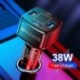 Csatlakozó típusa: fekete - 38 W-os autós töltő USB Type C PD 4 portos QC 3.0 gyorstöltés iphone 13 12 Pro Max Xiaomi