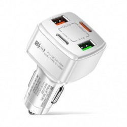 Csatlakozó típusa: fehér - 38 W-os autós töltő USB Type C PD 4 portos QC 3.0 gyorstöltés iphone 13 12 Pro Max Xiaomi