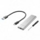 Szín: ezüst USB A - USBC - USB 3.1 Type-C M.2 NVMe SSD-ház 10Gbps M-Key PCI-E szilárdtestlemez-tok HDD-tok USB3.1-M.2 NVMe