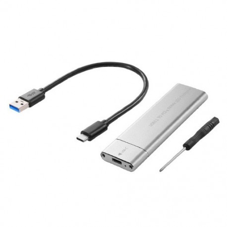 Szín: ezüst USB A - USBC - USB 3.1 Type-C M.2 NVMe SSD-ház 10Gbps M-Key PCI-E szilárdtestlemez-tok HDD-tok USB3.1-M.2 NVMe