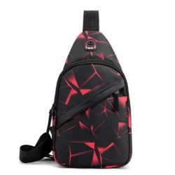 Piros szín - Divatos férfi mellkastáskák Alkalmi többfunkciós válltáska Utazós Crossbody táska Short Trip Travel