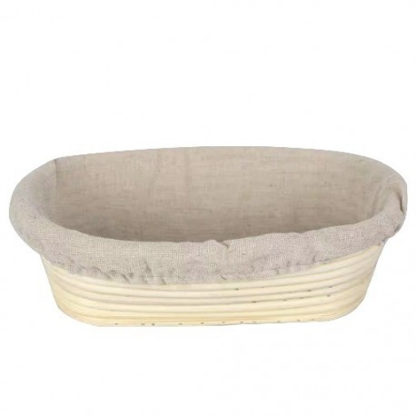 Szín: 25x15x8 cm - Ovális rattan kenyértartó kosár Természetes rattan fermentációs kosár Fonott tészta Banneton