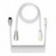 Fehér szín - Tekercses C típusú USB-kábel Dupla hüvelyű USB-C típusú tekercses kábel mechanikus billentyűzet Aviator